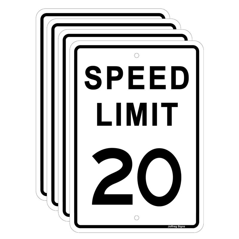 Joffreg Speed Limit 20 MPH Sign,17 x12 Inches,Reflective Aluminum (4 Pack) - Image 1
